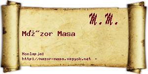 Mázor Masa névjegykártya